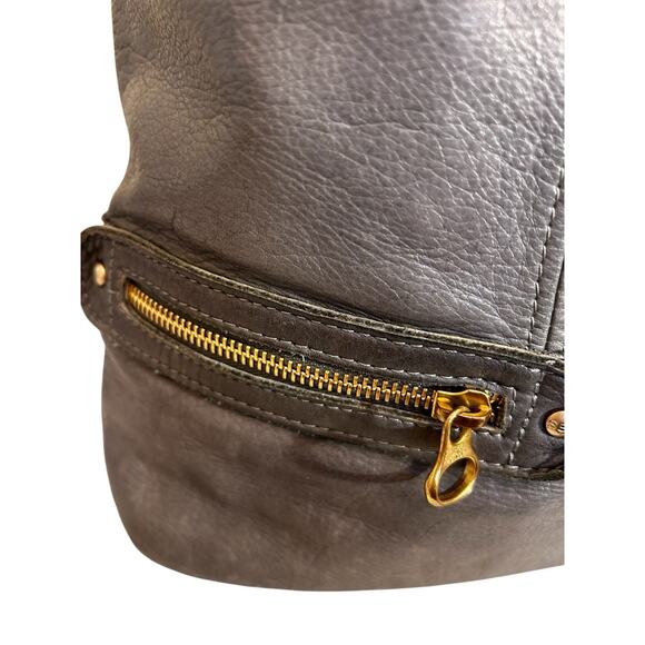 See By CHOLE Gray Leather Satchel Shoulder Handbag With Zips And Gold Hardware - Picture 3 of 16